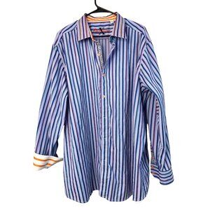 Robert Graham X Edition Men's Striped Button Sport Shirt Cotton LS 2XL 7426 EUC